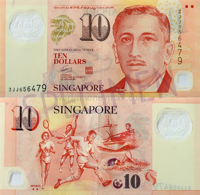Tờ tiền mệnh giá 10$ Singapore