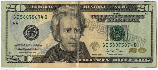 Tờ mệnh giá 20 USD