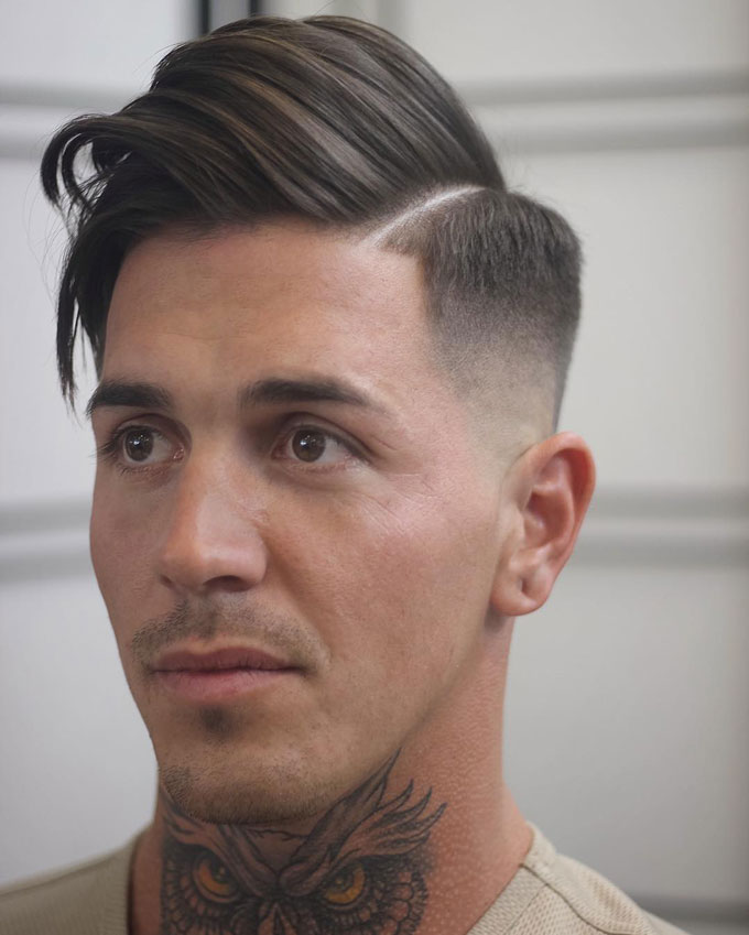 Side Part Mid Fade
