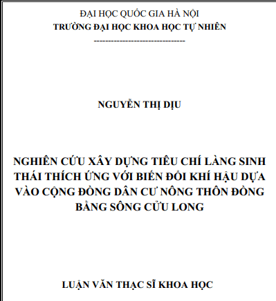 Luận văn về biến đổi khí hậu