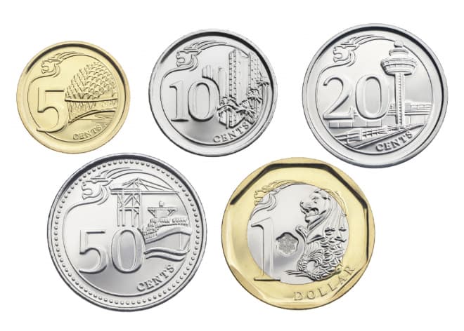 5 đồng xu Singapore