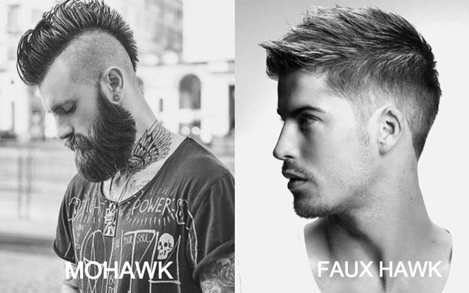 Phân biệt 2 kiểu tóc Mohawk và Faux Hawk